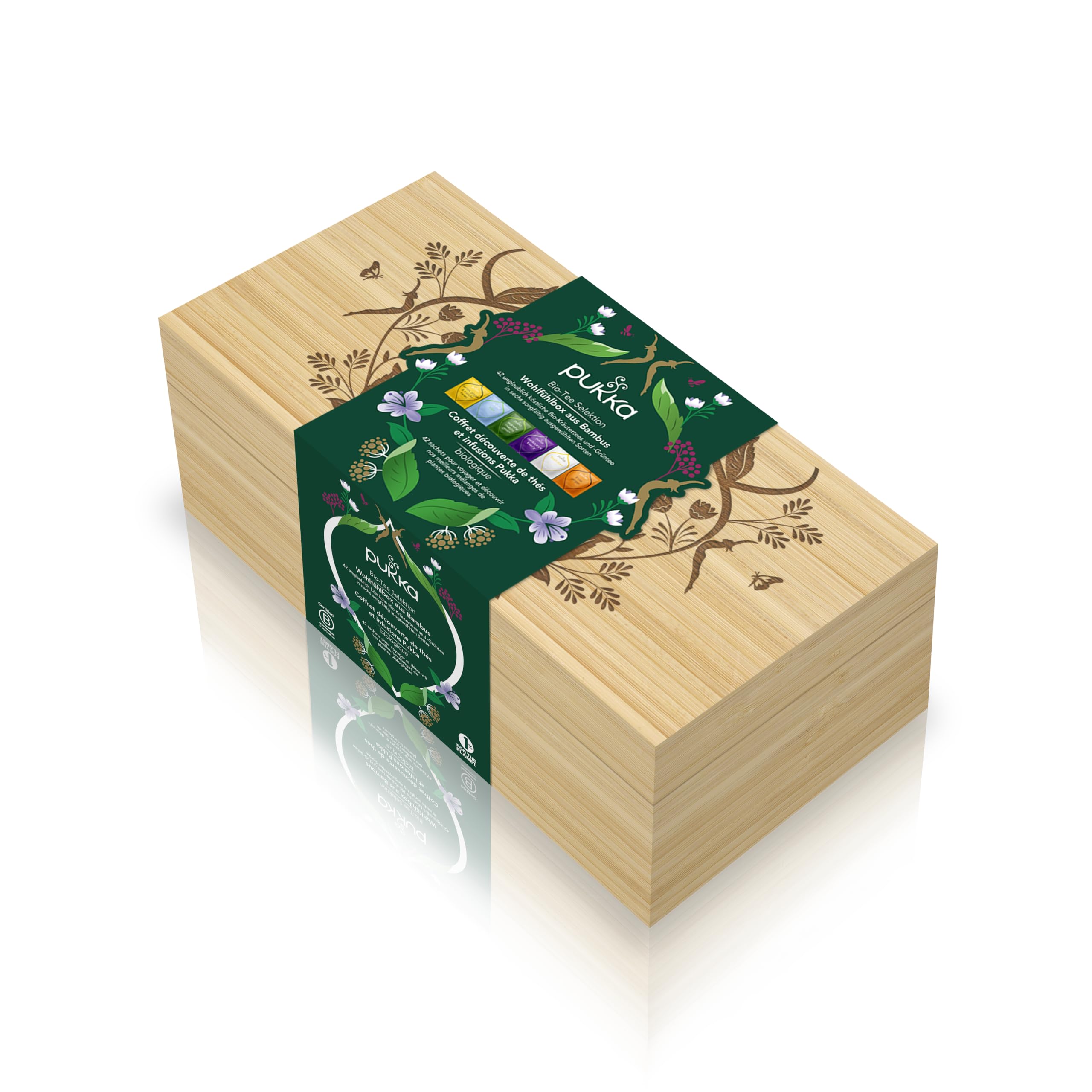 Pukka Coffret Découverte Prestige, Idée Cadeau Femme et Homme, Coffret de Tisanes, Matcha, Gingembre, Miel, Menthe,Cadeau de Thé 100% bio Saint Valentin, Anniversaire, 6 Saveurs, 90 Sachets