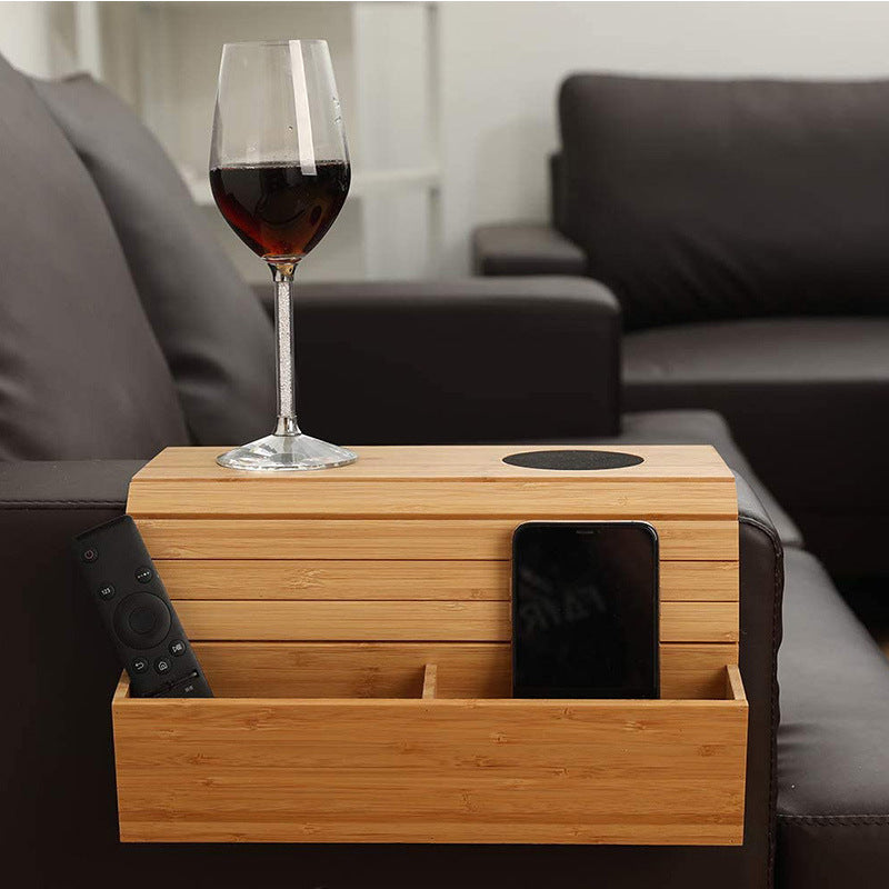 Plateau canapé bois massif support téléphone – Tablette sofa moderne simplicité