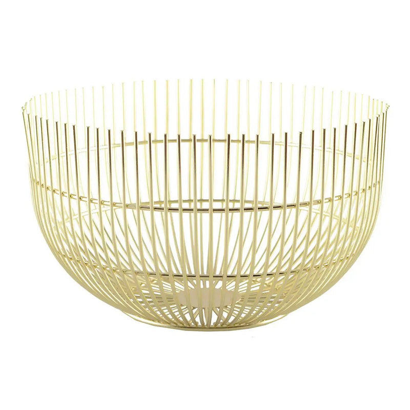 Corbeille à pain en métal doré et rotin — service à table Zistyhome