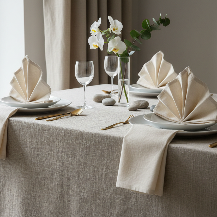 Linge de table raffiné — nappes serviettes Zistyhome