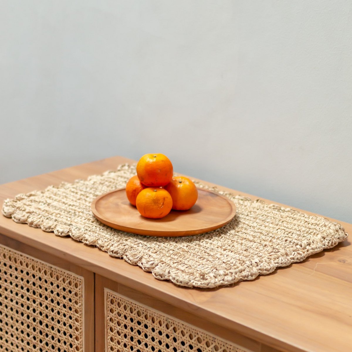 Set de table (Lot de 2, 4 ou 6) 50x30 cm | Set de table rectangulaire Boho KUARA tissé en raphia