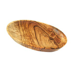 Petit bol ovale d'environ 17 – 19 x 11 x 3 cm en bois d'olivier