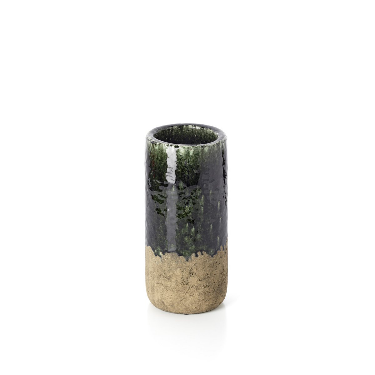 Le Vase Cylindre Mousse - Vert Béton - M