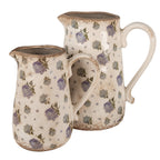 La décoration peut être de 21x15x23 cm cruche florale en céramique bleu beige