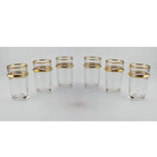 Tasses à thé en verre bords dorés 175ml - lot de 6