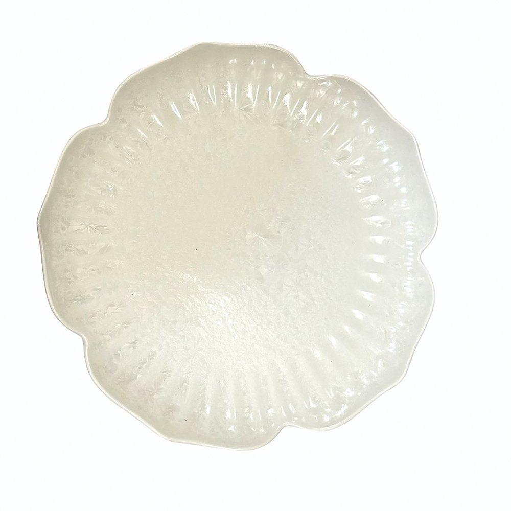 Assiette plate en porcelaine blanche Florale 25.5cm