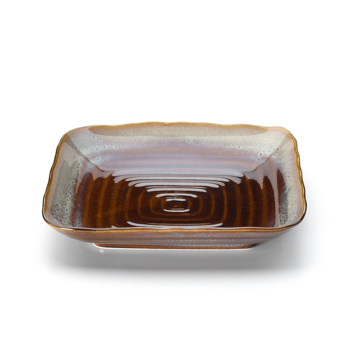 L'Assiette Carrée Horizon Fumée - Gris Marron - M