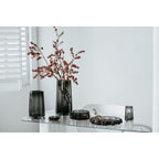Hohe, luxuriöse Vase im modern-klassischen Stil, elegantes belgisches Design, LENOX 40 Grau
