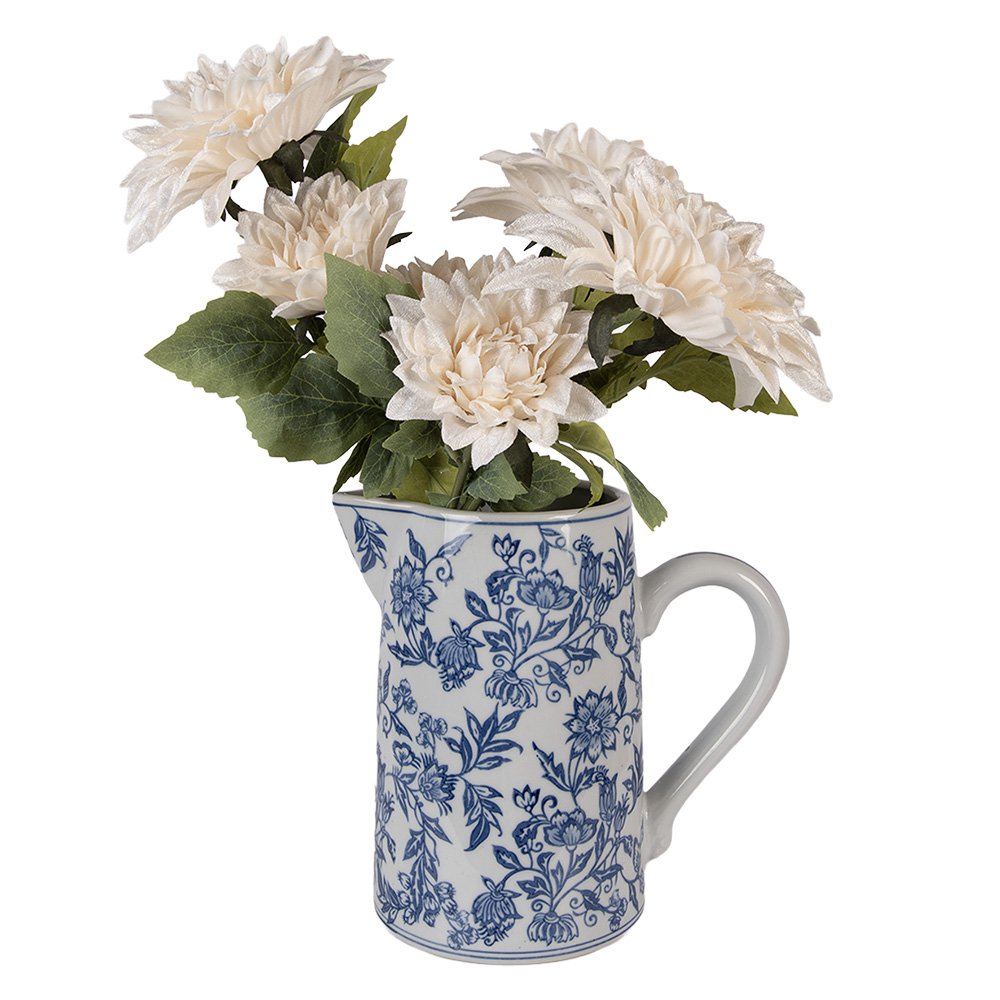 Boîte de décoration 21x13x21 cm Blanc Bleu Céramique