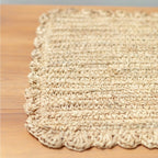 Set de table (Lot de 2, 4 ou 6) 50x30 cm | Set de table rectangulaire Boho KUARA tissé en raphia