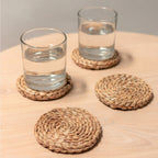 Coasters tissés à partir d’herbiers marins Ensemble de 4 ou 8 sous-verres ronds faits à la main SUKU