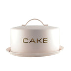 Plat à cake beige avec cloche 28x28x15cm
