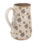 La décoration peut être de 21x15x23 cm cruche florale en céramique bleu beige