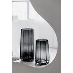 Hohe, luxuriöse Vase im modern-klassischen Stil, elegantes belgisches Design, LENOX 40 Grau