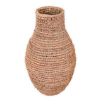 Vase Boho tissé SAKRA en fibre de banane et raphia