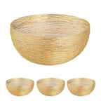 Panier de fruits 4 parties Ø 30 cm h 13 cm Bol de panier à pain métal autour de la structure de fil en argent ou en orce en or