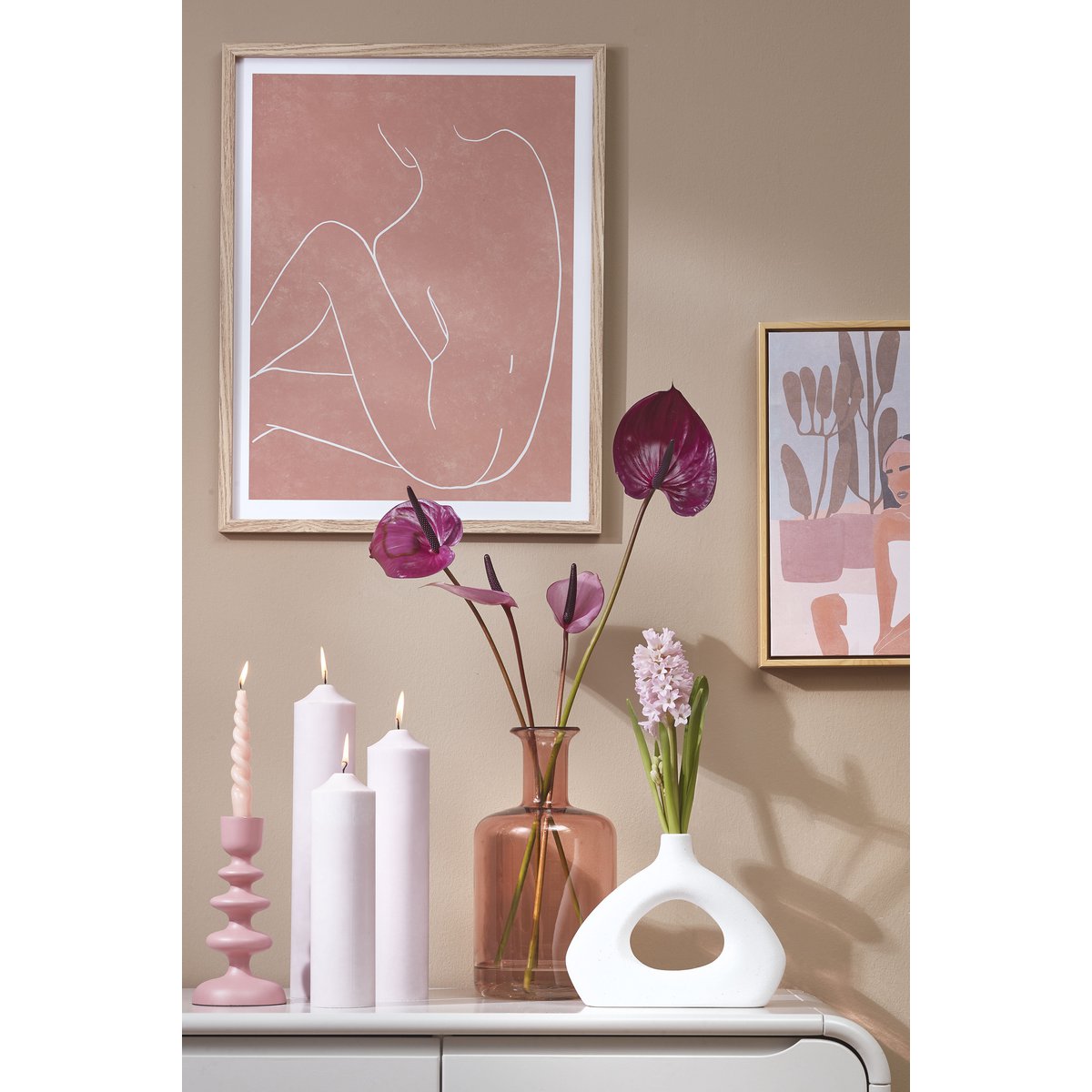 Bougie de dîner Twist Rose