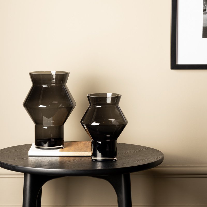 Vase au design moderne, best-seller tendance, verre gris foncé de haute qualité, CUZ11GR
