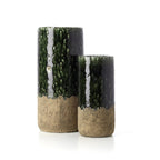 Le Vase Cylindre Moss - Vert Béton - L