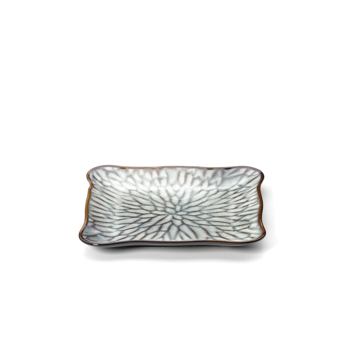 Assiette Carrée The Lotus Ice - Gris Marron - M