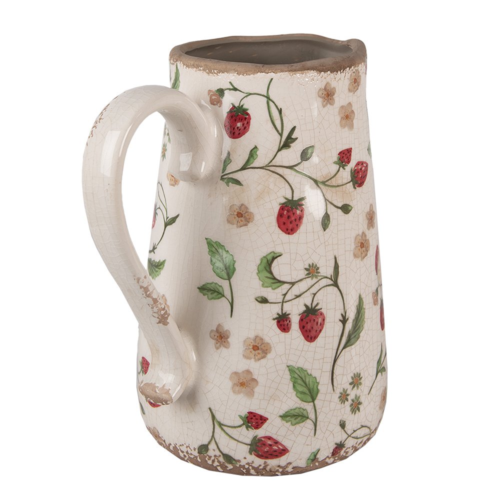 La décoration peut être de 21x15x23 cm cruche de fraise en céramique rouge beige