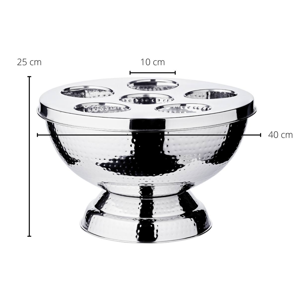 Glacière EDZARD Couvercle amovible Rockford, acier inoxydable poli miroir, extérieur martelé, ø 41 cm, H 25 cm