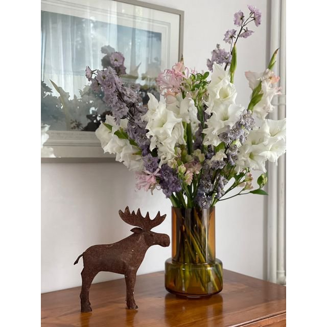 Art de la Table Vase en verre LUXE 9mm, couleur ambre : style design rétro TYLER 25 Zistyhome art de la table