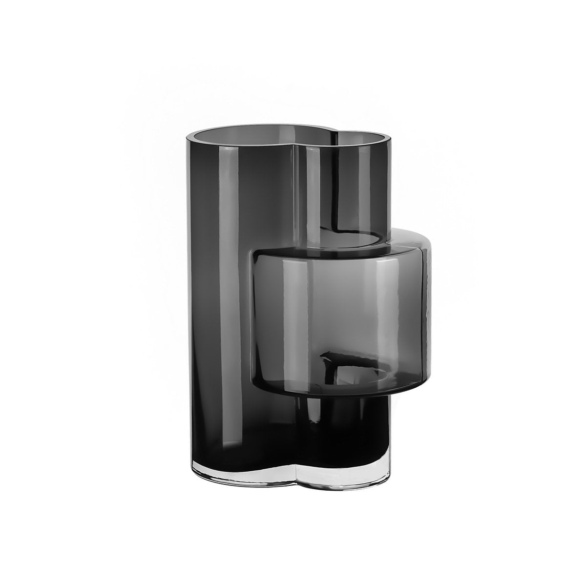 Art de la Table Vase haut moderniste innovant, design haut de gamme, constructiviste FUSIO 32 Gris Zistyhome art de la table