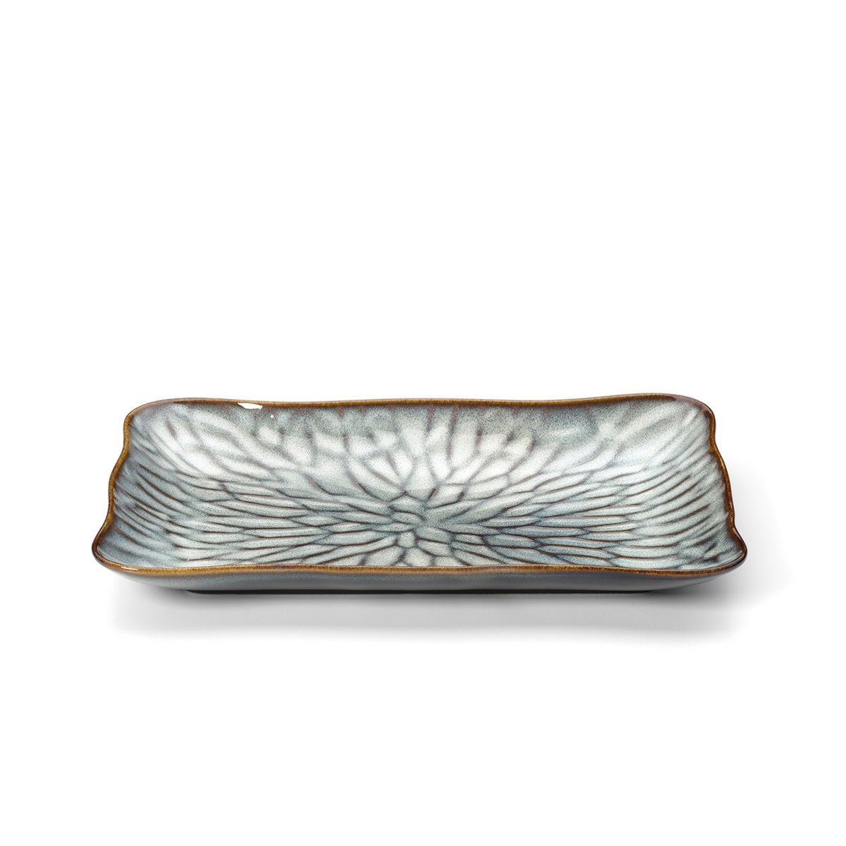 Assiette Rectangulaire The Lotus Ice - Gris Marron - L