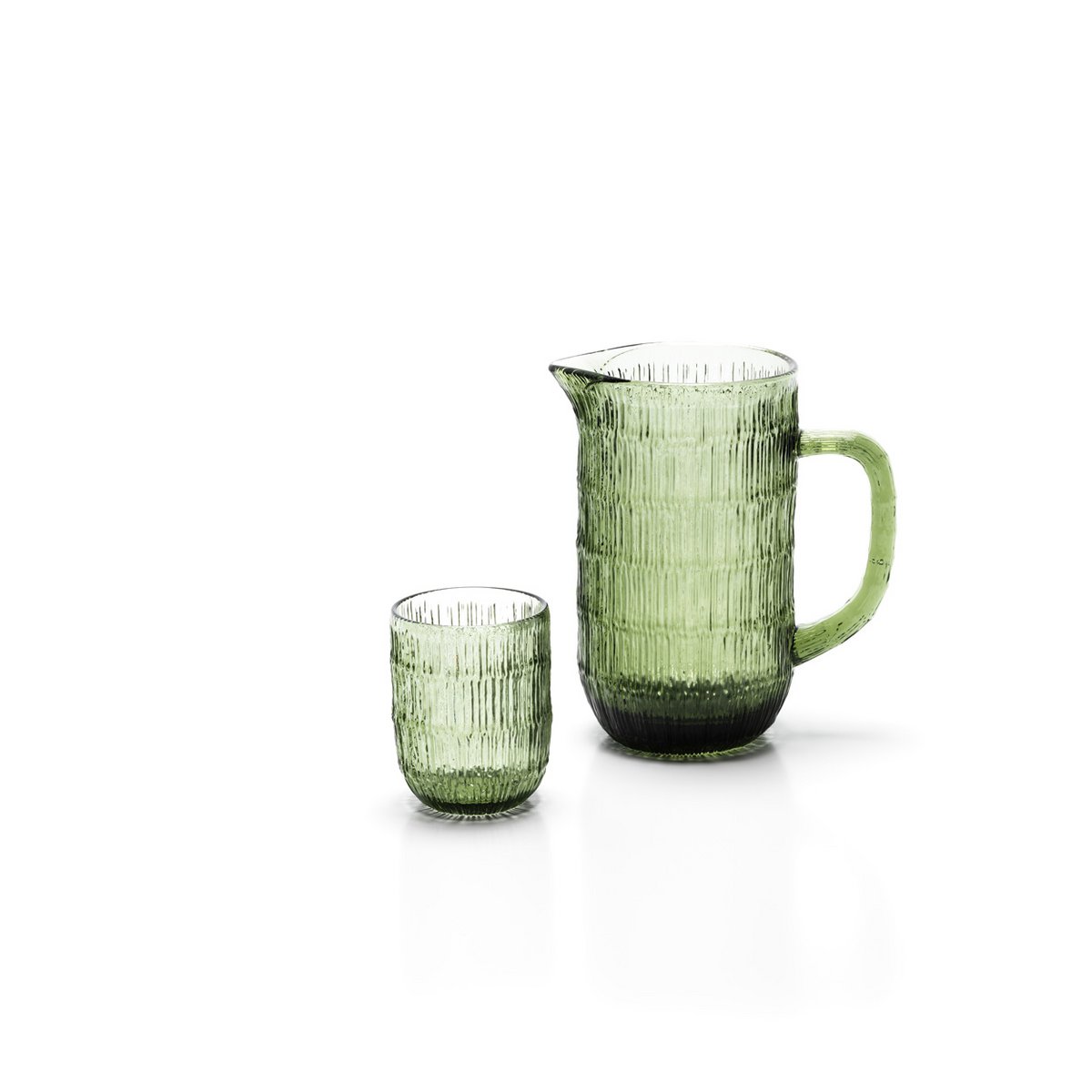 Le verre à eau Moss Ripple - Vert