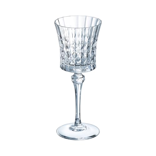 Cristal d'Arques Paris - Collection Lady Diamond - 6 Verres à pied 27 cl - Brillance, Transparence et Haute Résistance - Fabriqués en France - Emballage renforcé, adapté à la vente en ligne