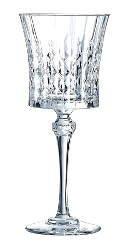 Cristal d'Arques Paris - Collection Lady Diamond - 6 Verres à pied 27 cl - Brillance, Transparence et Haute Résistance - Fabriqués en France - Emballage renforcé, adapté à la vente en ligne