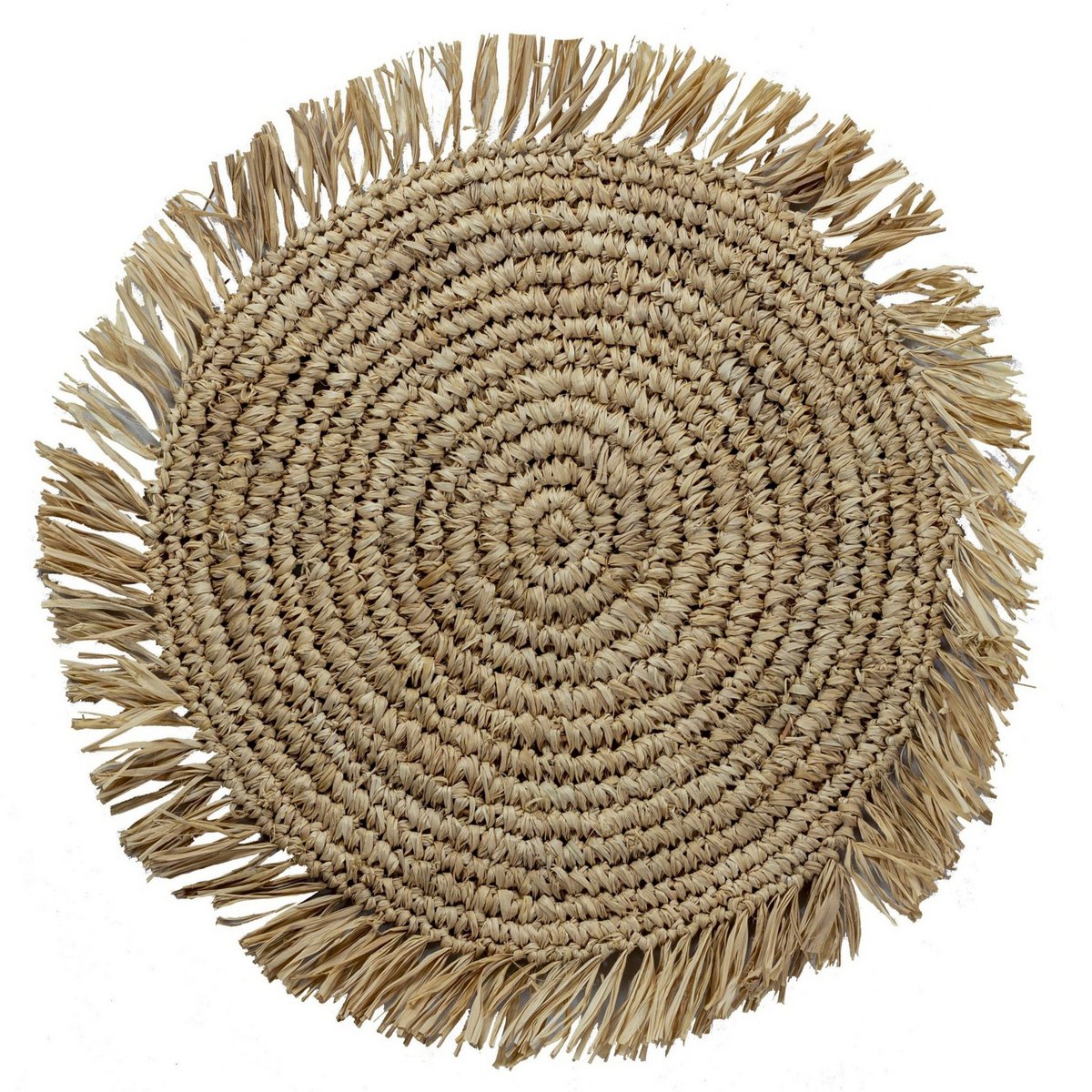 Set de table (Ensemble de 2,4 ou 6) AMBON | Set de table en raphia | 45 cm de diamètre