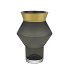 Vase rond angulaire jaggy avec de l'or peint sur la partie supérieure, série : CUZCO