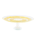 Plat à tarte sur pied doré 28x28x13cm - soleil