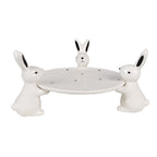 Échelle de décoration 24x23x12 cm lapins en céramique noir blanc
