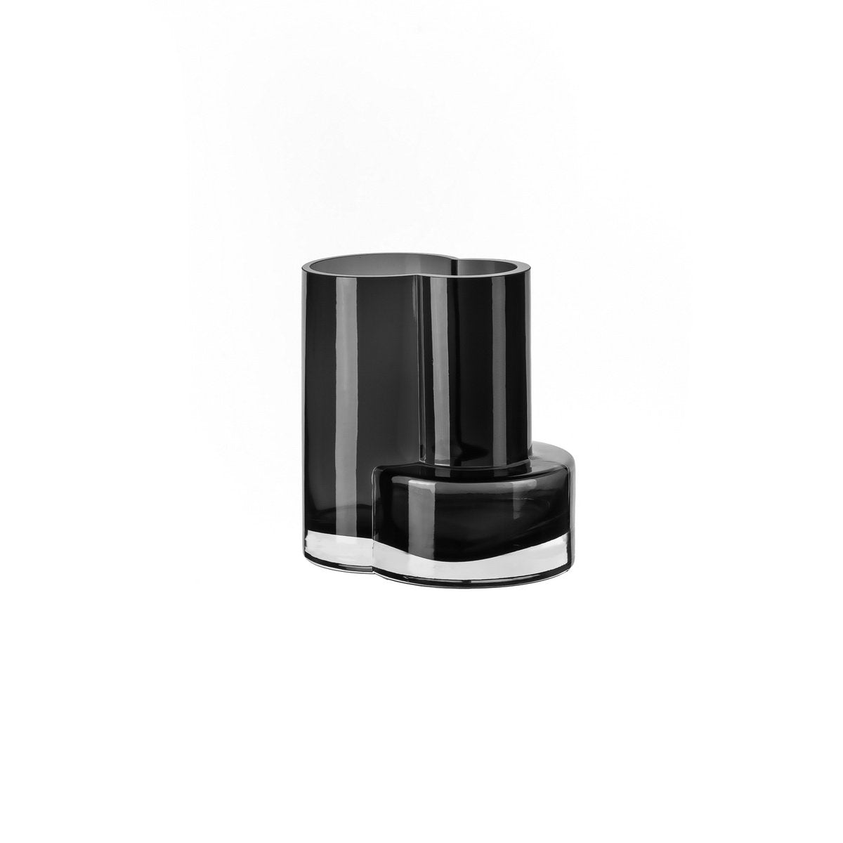 Vase en verre au design innovant avec une touche constructiviste, FUSION 20 Gris