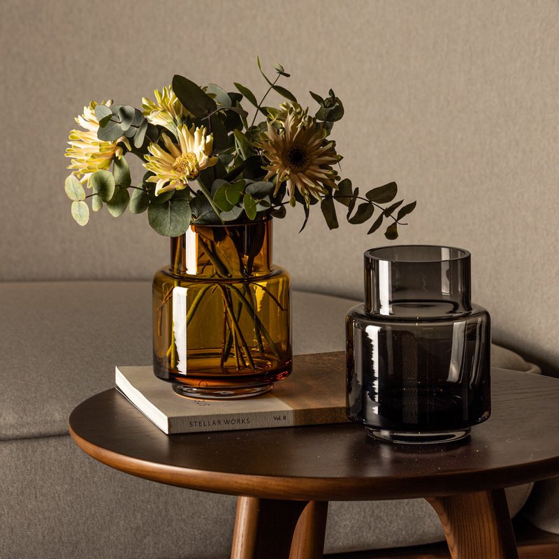 Art de la Table Petit vase au design rétro moderne, couleur gris foncé, TYLER07GR Zistyhome art de la table