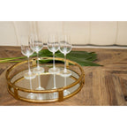 Plateau miroir rond doré 34x34x5cm
