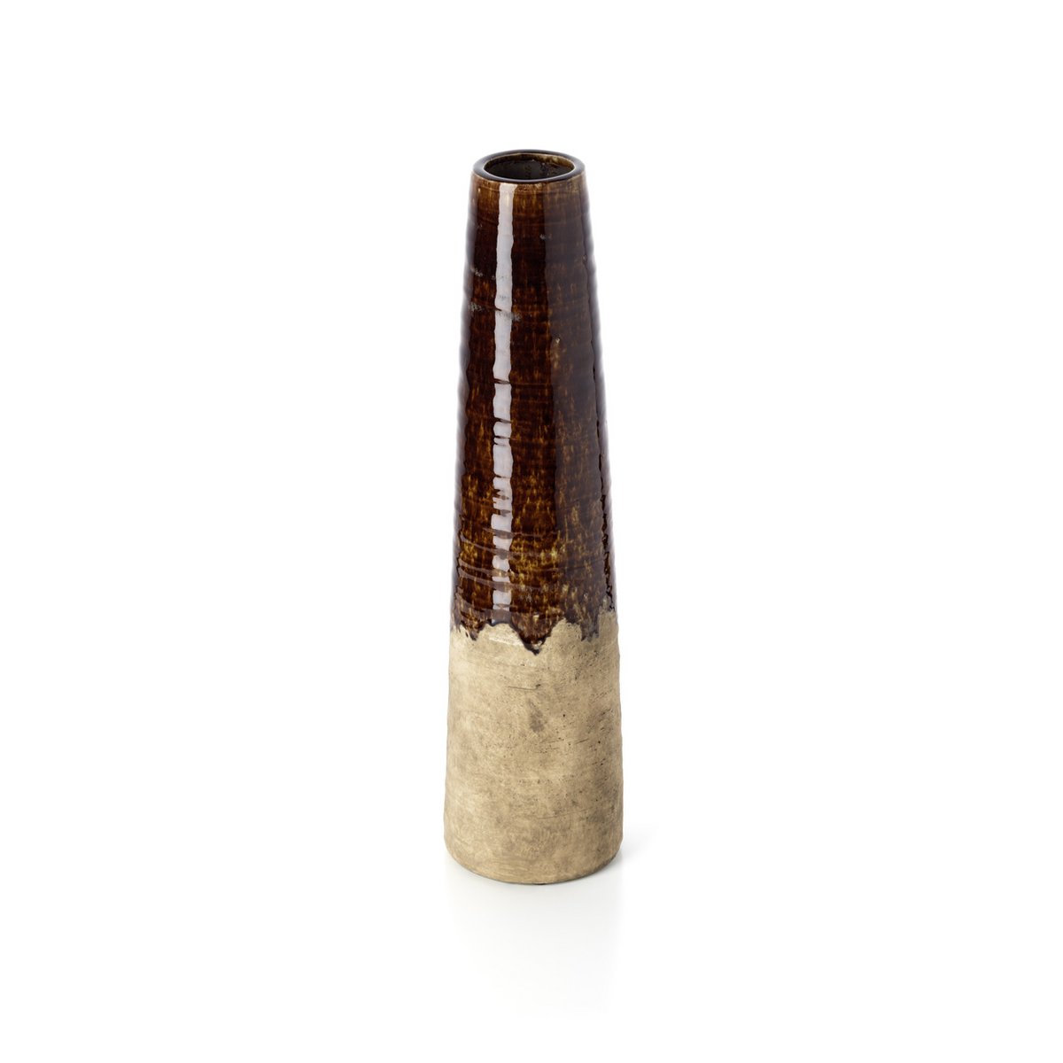 Le Vase Cône Ambré - Brun Béton - L
