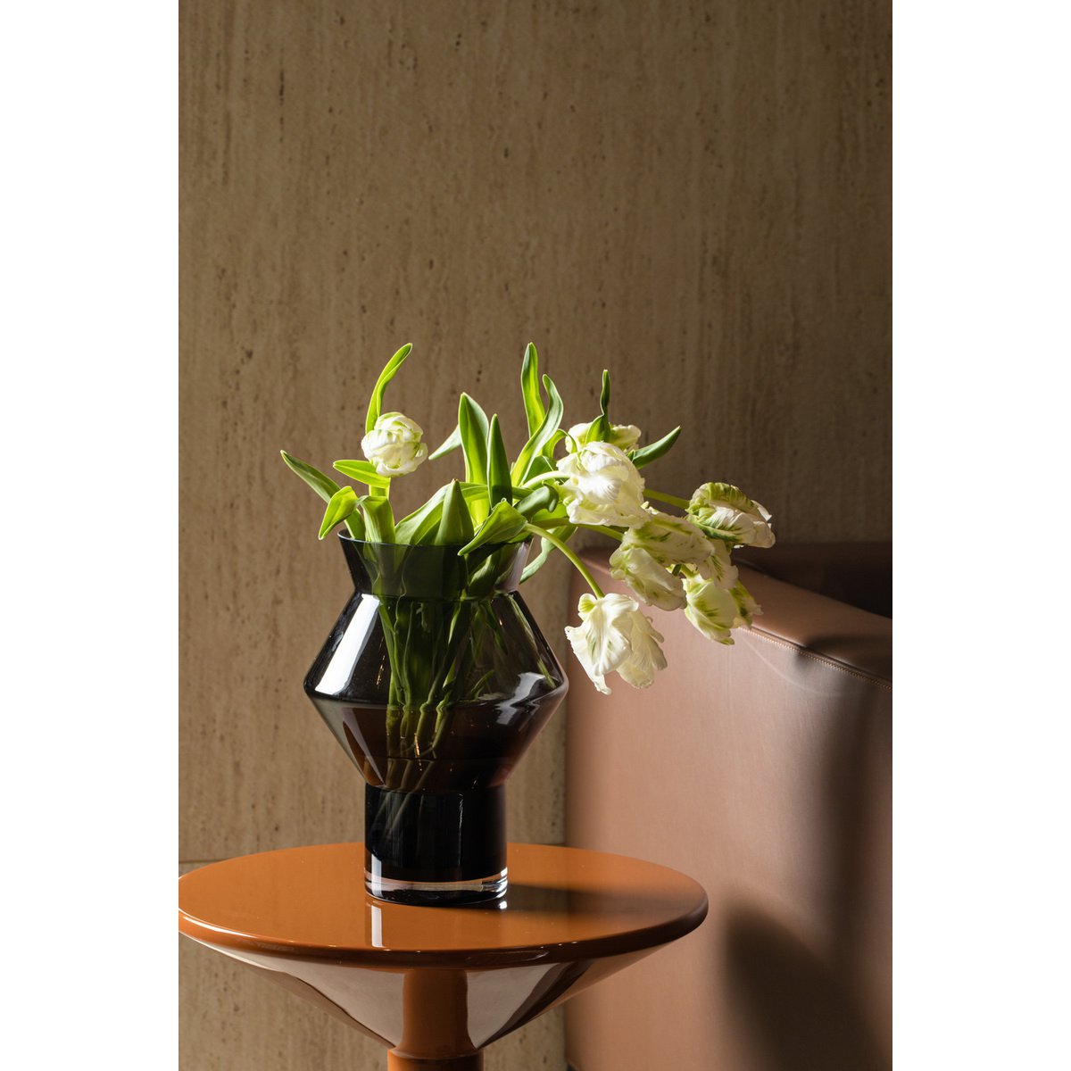 Vase au design moderne, best-seller tendance, verre gris foncé de haute qualité, CUZ11GR