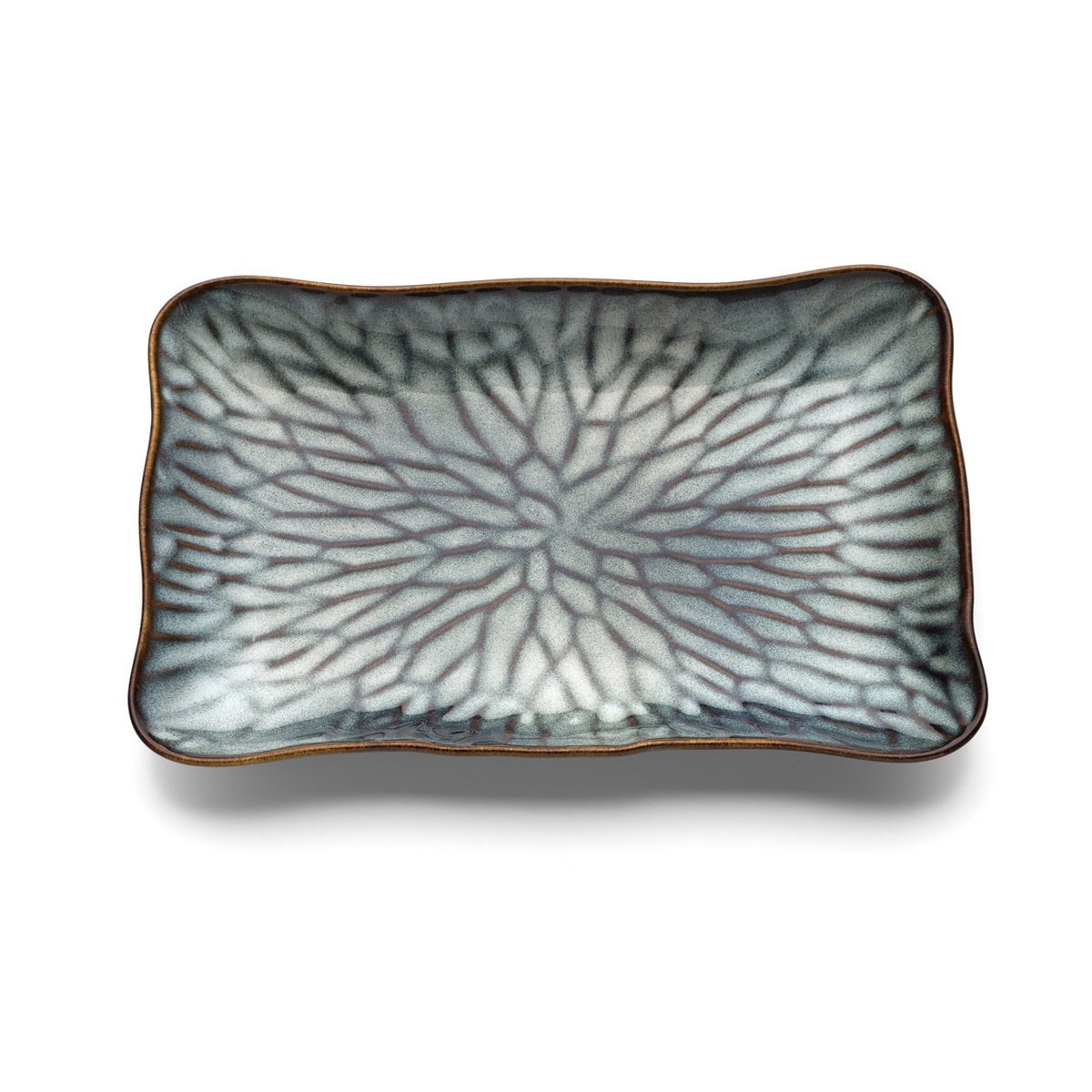 Assiette Rectangulaire The Lotus Ice - Gris Marron - L