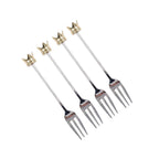 Fourchettes à dessert couronne dorée - lot de 4