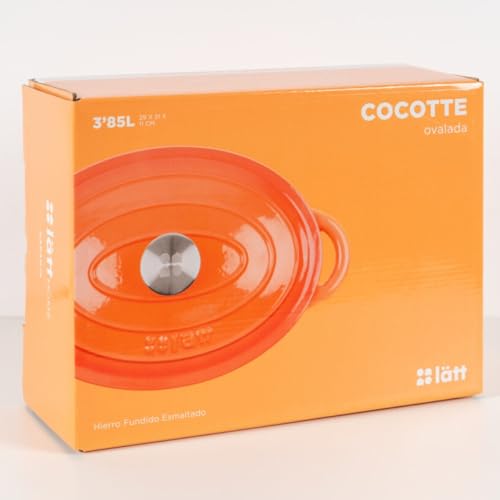 Cocotte en fonte émaillée orange. Cocotte ronde 26 x 12 cm - 4,8 l. Marmite élégante, résistante, spéciale à induction et adaptée à tous types de cuisines