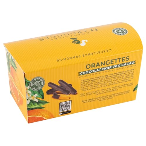 CHEVALIERS D'ARGOUGES Maîtres Chocolatiers Français - Orangettes enrobées chocolat noir 70% - Étui Dégustation 160g