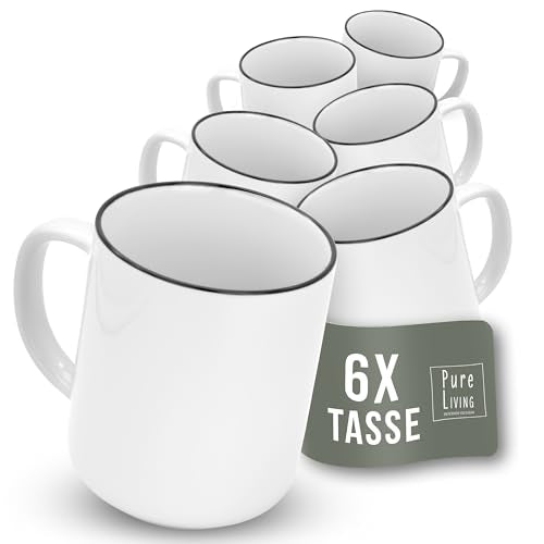 1.1.1.1. Ensemble de Vaisselle Rustique en Grès - Assiettes de Table Modernes Lavables au Lave-Vaisselle - Set de Vaisselle 6 Personnes Élégant en Bleu Fumé - Pure Living pour 6, Assiettes de Dîner
