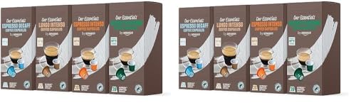 by Amazon Assortiment Standard de capsules de café compatibles Nespresso, Torréfaction Moyenne, 80 pièces, 4 lot de 20 - Certifié Rainforest Alliance