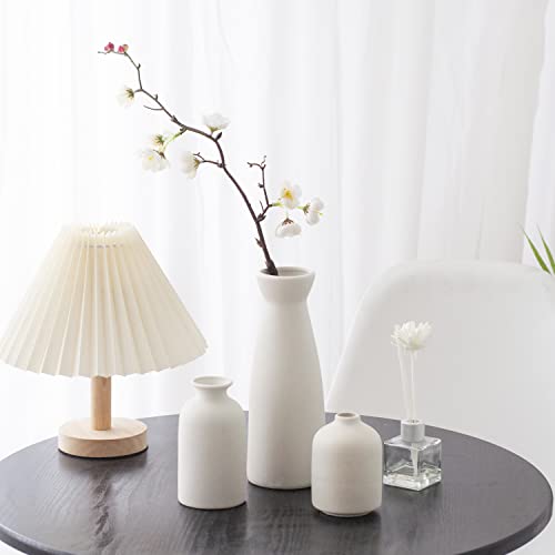 CEMABT Ceramic Vase Set - 3 Small Vase for Decoration for Wedding Table Party Living Office Bedroom Minimalist Bohemian Decoration (Noir)