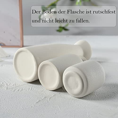 CEMABT Ceramic Vase Set - 3 Small Vase for Decoration for Wedding Table Party Living Office Bedroom Minimalist Bohemian Decoration (Noir)