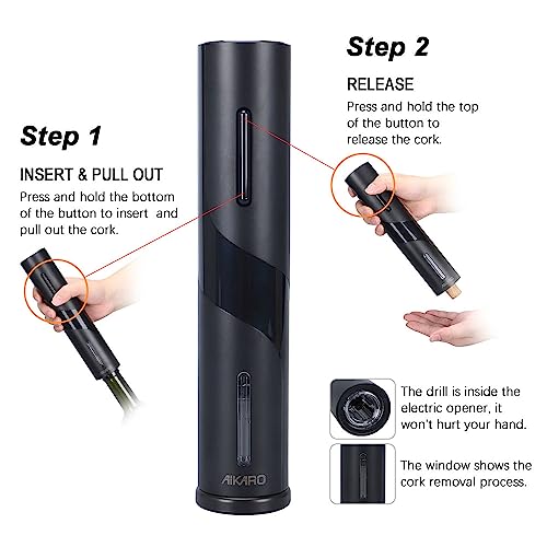 AIKARO - Ouvre Bouteille Electrique Tire Bouchon Screwpull Automatique (Kit de tire-bouchon rechargeable)